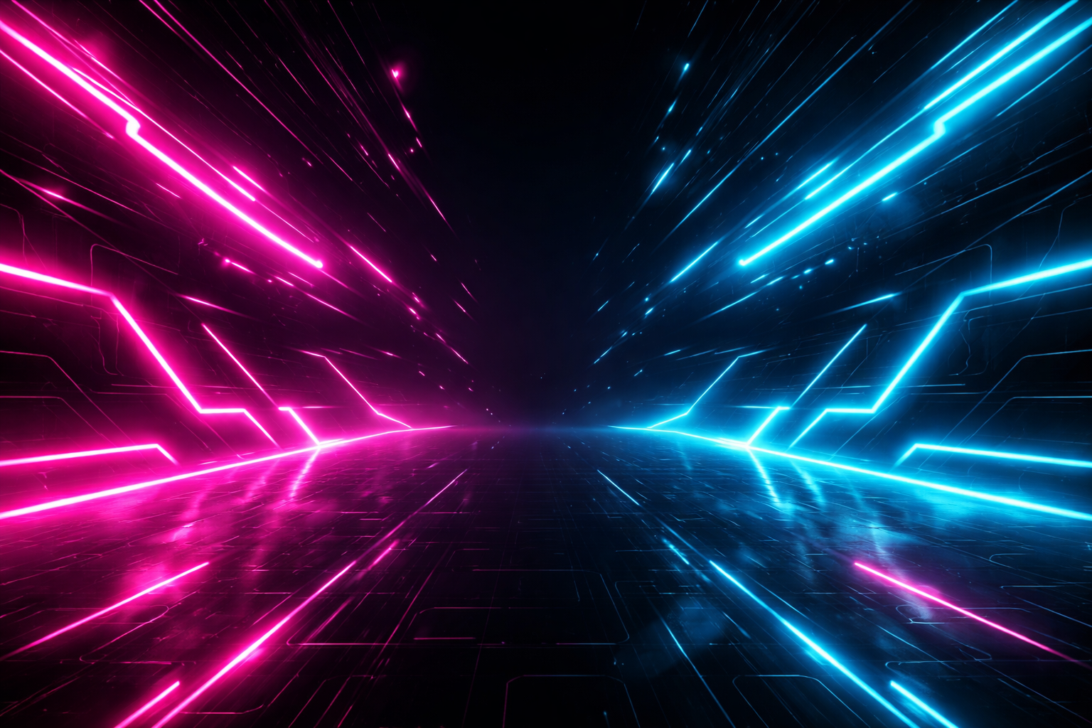 Soyut siber punk neon arka plan deseni