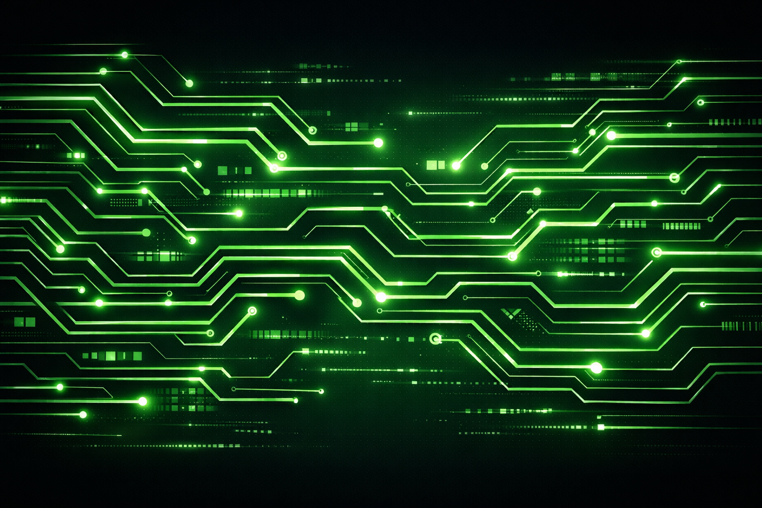 Soyut teknoloji deseni yeşil neon tonlarında